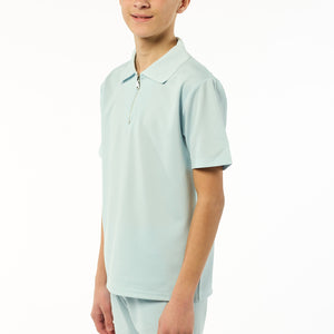 Load image into Gallery viewer, Viral Co-ord Set  Premium Boys Half Zip Holiday Set  in Blue
