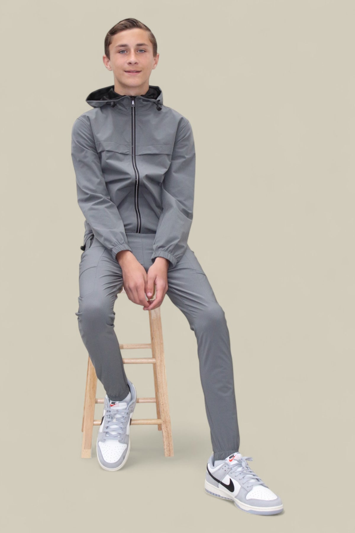 Joey Smart Zipped  Tracksuit- NBJ-195 Grey