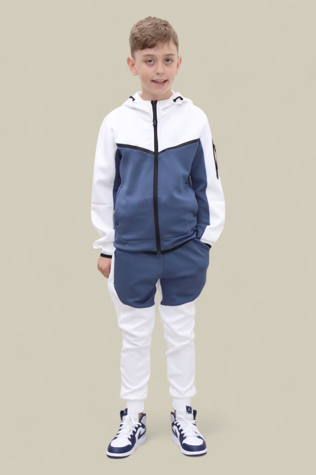 Fred Tracksuit BT007/BT008/BT009 White and Royal Blue