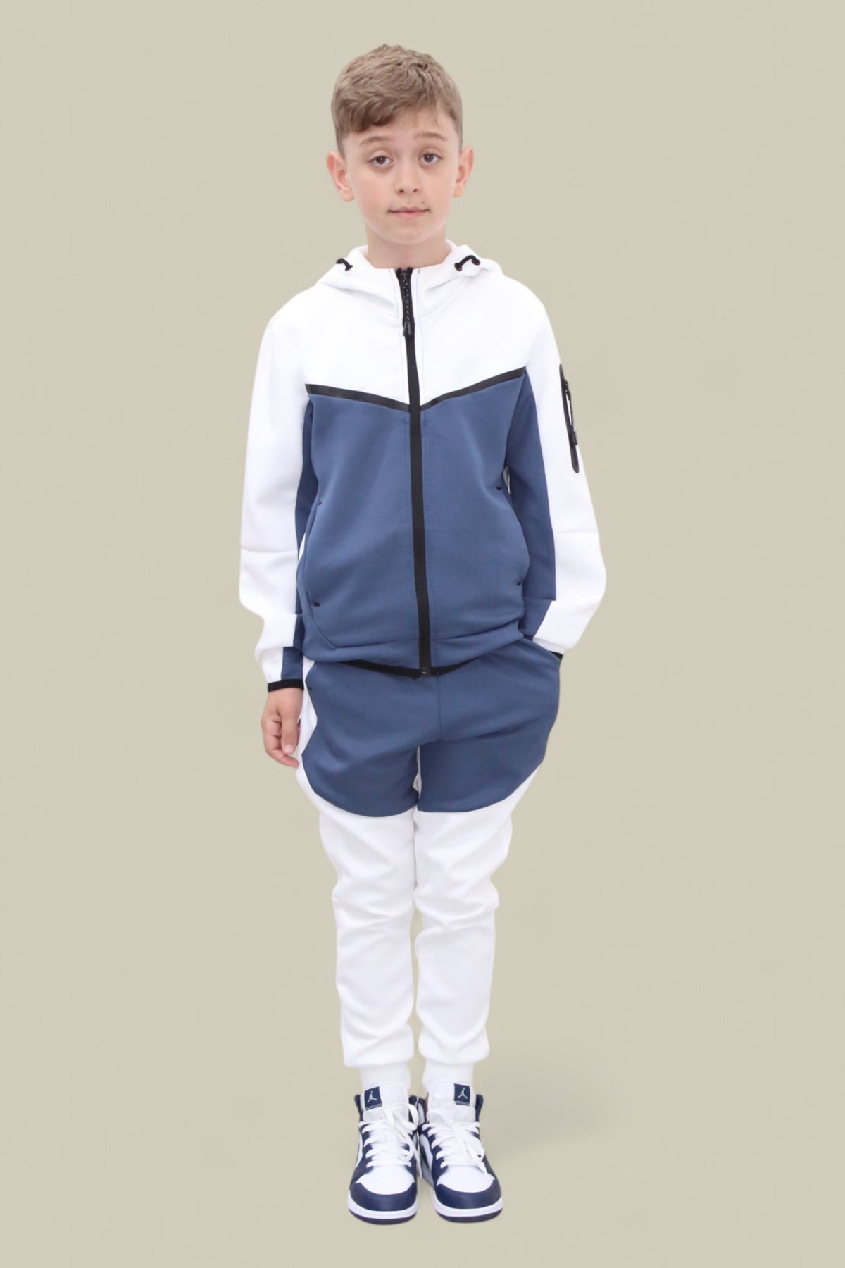 Fred Tracksuit BT007/BT008/BT009 White and Royal Blue