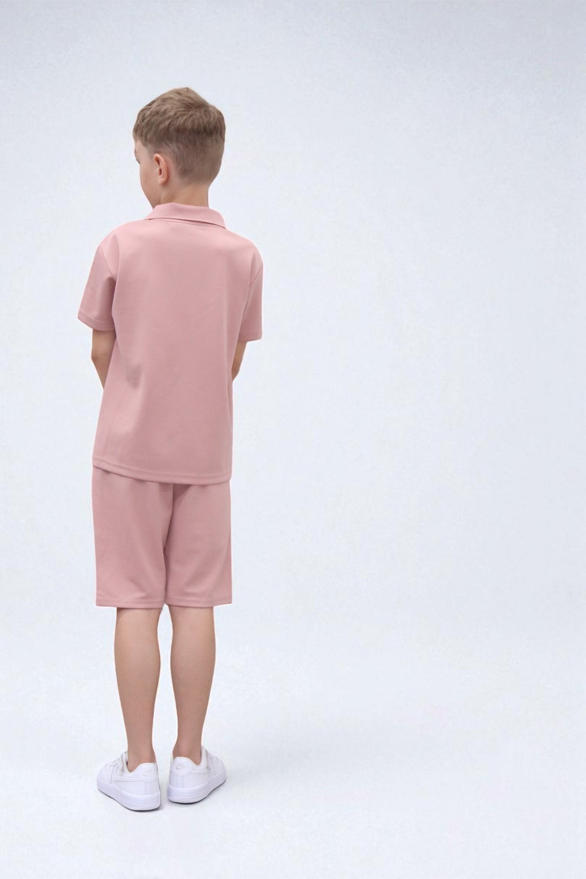 Viral Co-ord Set  Premium Boys Half Zip Holiday Set  in Pink