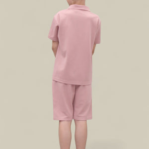 Load image into Gallery viewer, Viral Co-ord Set  Premium Boys Half Zip Holiday Set  in Pink
