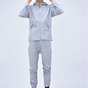 Load image into Gallery viewer, Troy Premium Nylon Winder Breaker Tracksuit Set BJ07N in Blue
