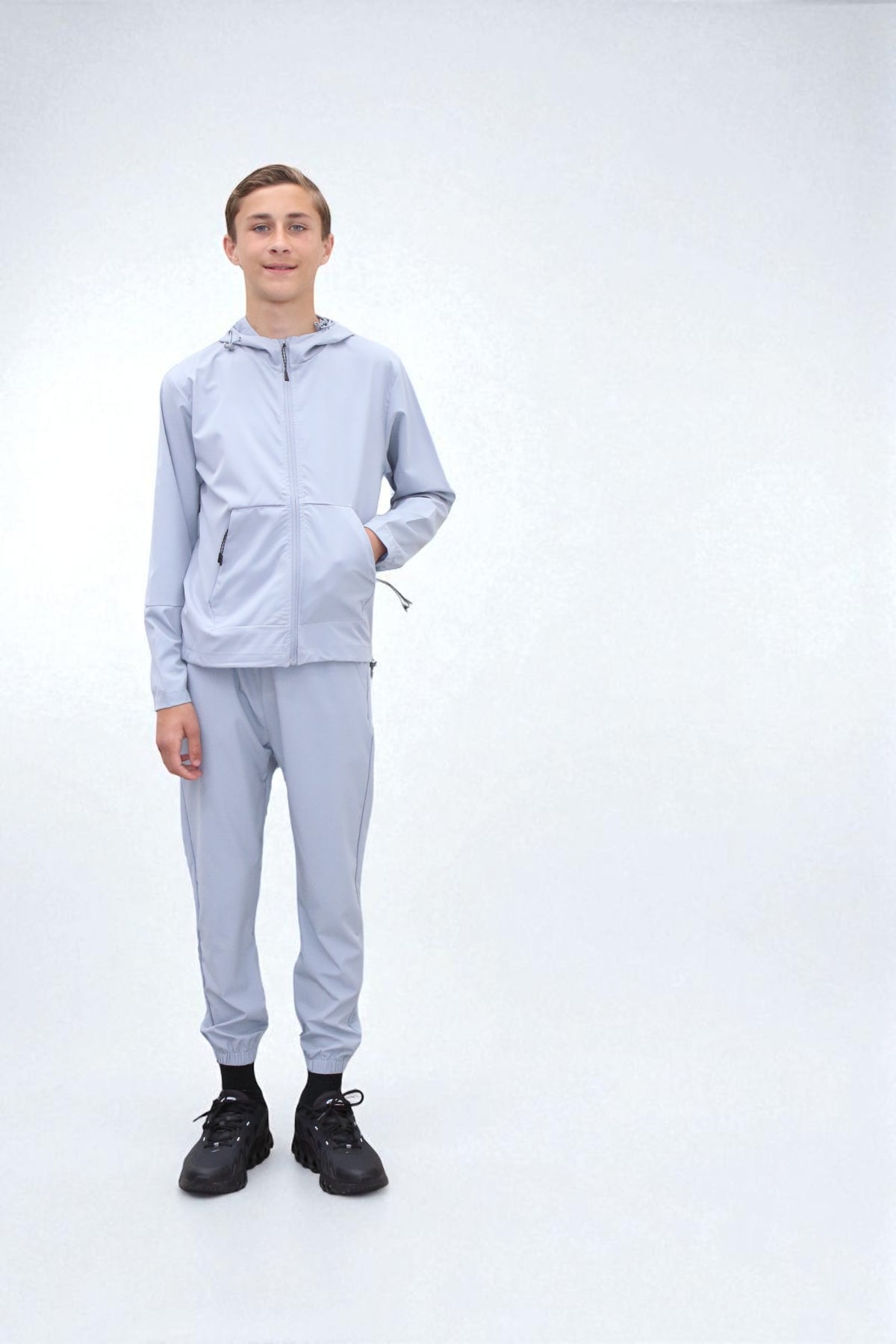 Troy Premium Nylon Winder Breaker Tracksuit Set BJ07N in Blue