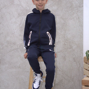 Load image into Gallery viewer, Louis Contrast Tone Tracksuit BT2366 in Black
