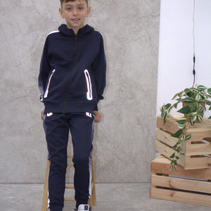 Load image into Gallery viewer, Louis Contrast Tone Tracksuit BT2366 in Black
