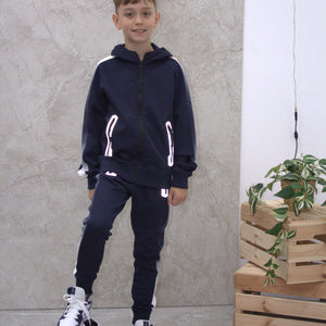 Load image into Gallery viewer, Louis Contrast Tone Tracksuit BT2366 in Black
