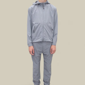 Load image into Gallery viewer, Troy Premium Nylon Winder Breaker Tracksuit Set BJ07N in Light Grey
