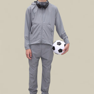 Load image into Gallery viewer, Troy Premium Nylon Winder Breaker Tracksuit Set BJ07N in Light Grey
