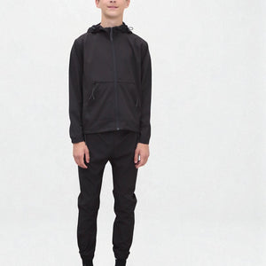 Load image into Gallery viewer, Troy Premium Nylon Winder Breaker Tracksuit Set BJ07N in Black
