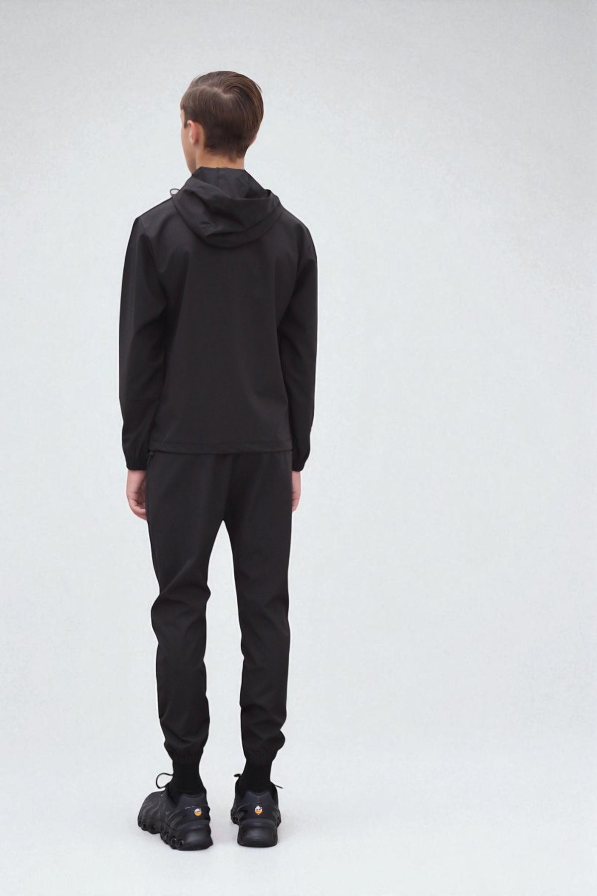 Troy Premium Nylon Winder Breaker Tracksuit Set BJ07N in Black