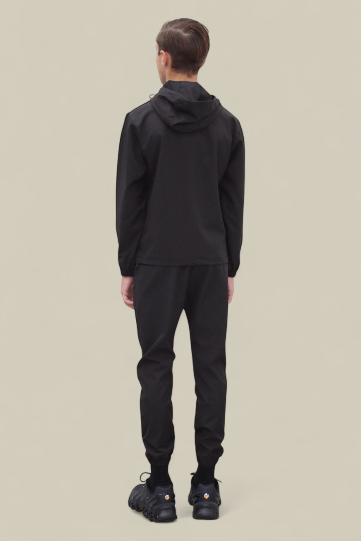 Troy Premium Nylon Winder Breaker Tracksuit Set BJ07N in Black