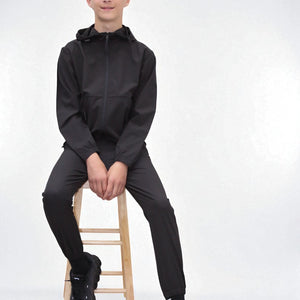 Load image into Gallery viewer, Troy Premium Nylon Winder Breaker Tracksuit Set BJ07N in Black
