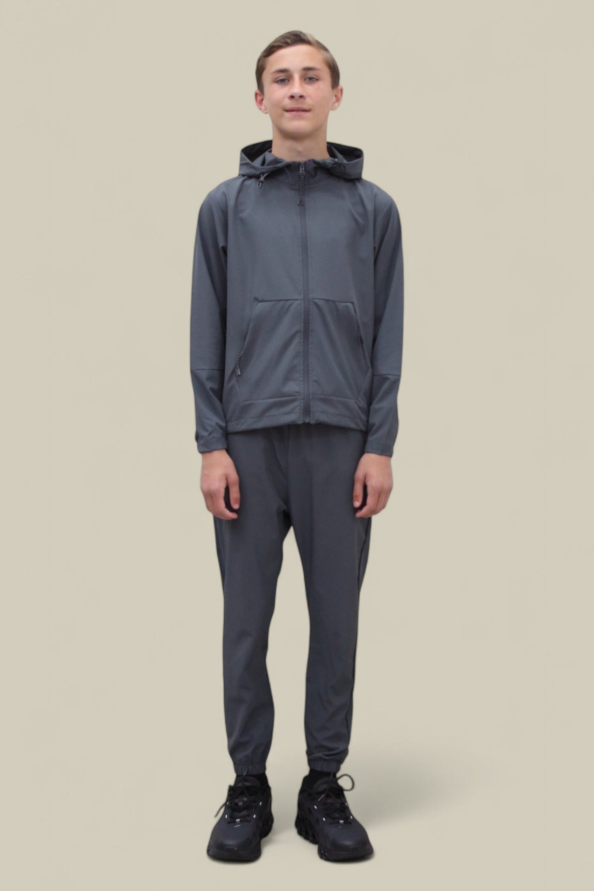 Troy Premium Nylon Winder Breaker Tracksuit Set BJ07N in Slate Grey