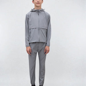 Load image into Gallery viewer, Teddy Premium Nylon Flap Tracksuit Set BJ14N in Grey
