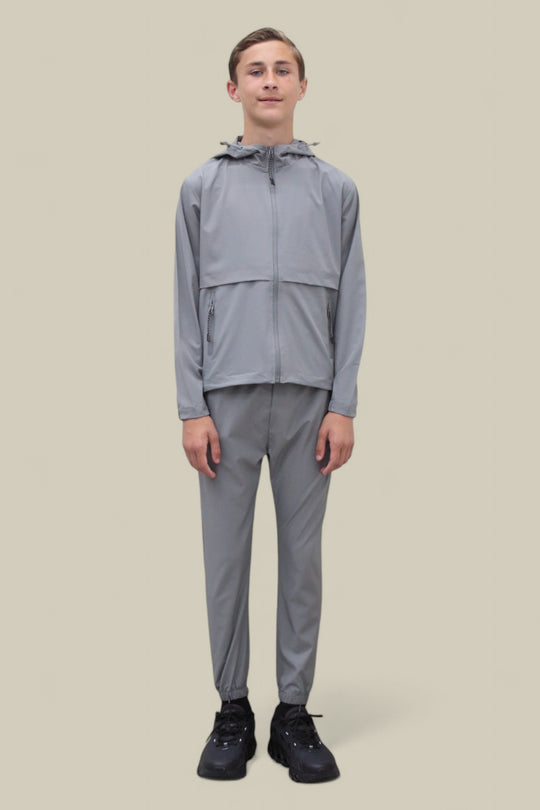Teddy Premium Nylon Flap Tracksuit Set BJ14N in Grey