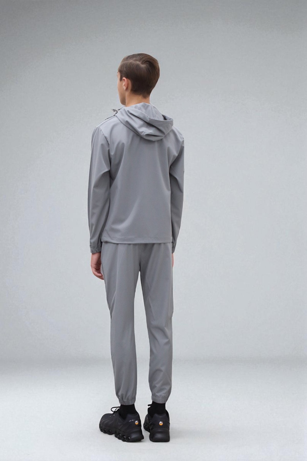 Teddy Premium Nylon Flap Tracksuit Set BJ14N in Grey