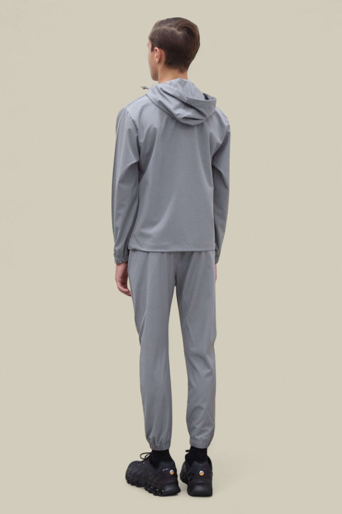 Teddy Premium Nylon Flap Tracksuit Set BJ14N in Grey