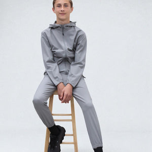 Load image into Gallery viewer, Teddy Premium Nylon Flap Tracksuit Set BJ14N in Grey
