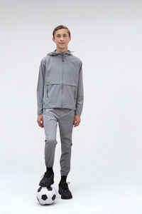 Teddy Premium Nylon Flap Tracksuit Set BJ14N in Grey