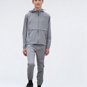 Load image into Gallery viewer, Teddy Premium Nylon Flap Tracksuit Set BJ14N in Grey

