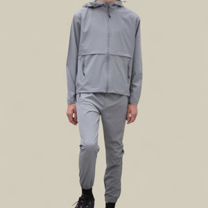 Load image into Gallery viewer, Teddy Premium Nylon Flap Tracksuit Set BJ14N in Grey
