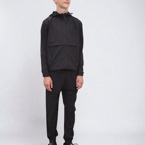 Load image into Gallery viewer, Teddy Premium Nylon Flap Tracksuit Set BJ14N in Black
