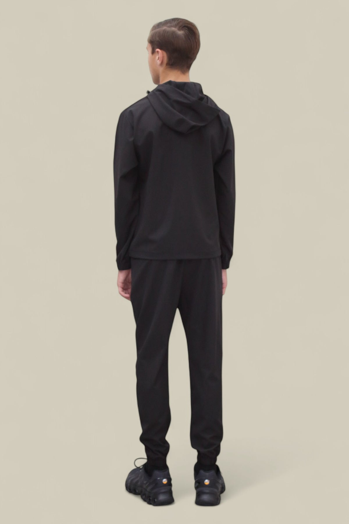 Teddy Premium Nylon Flap Tracksuit Set BJ14N in Black