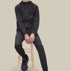 Load image into Gallery viewer, Teddy Premium Nylon Flap Tracksuit Set BJ14N in Black
