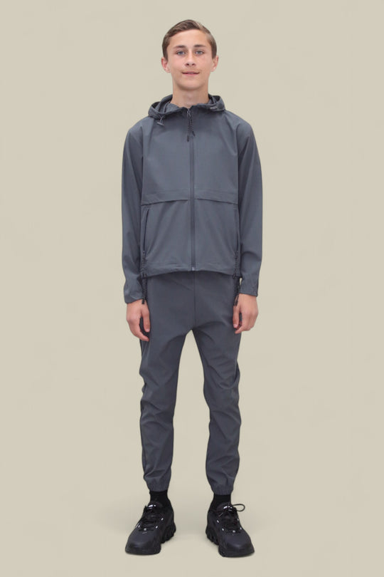 Teddy Premium Nylon Flap Tracksuit Set BJ14N in Slate Grey