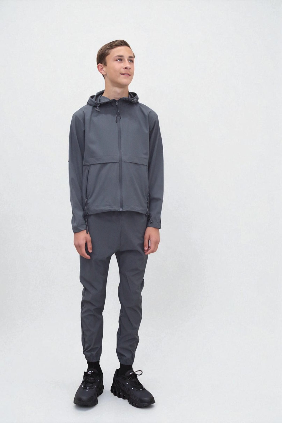 Teddy Premium Nylon Flap Tracksuit Set BJ14N in Slate Grey