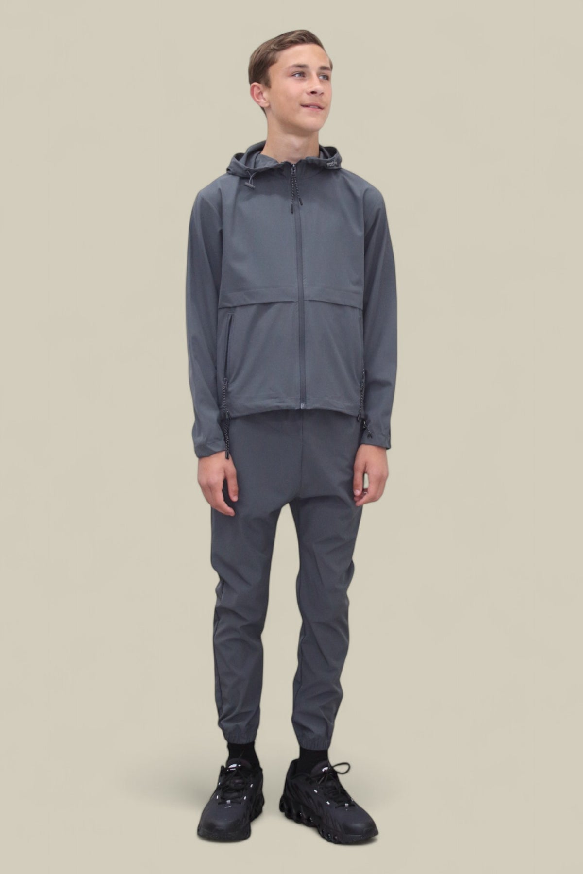 Teddy Premium Nylon Flap Tracksuit Set BJ14N in Slate Grey