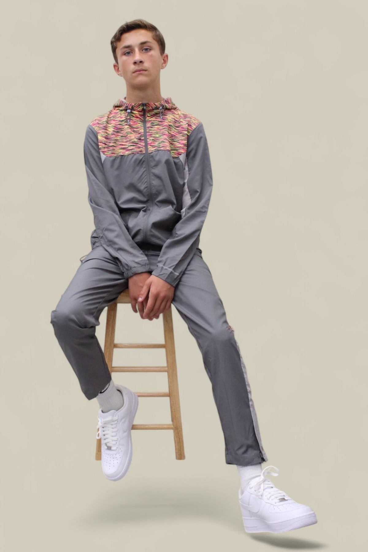 James Active Trex Tracksuit BT2411 Orange and Grey
