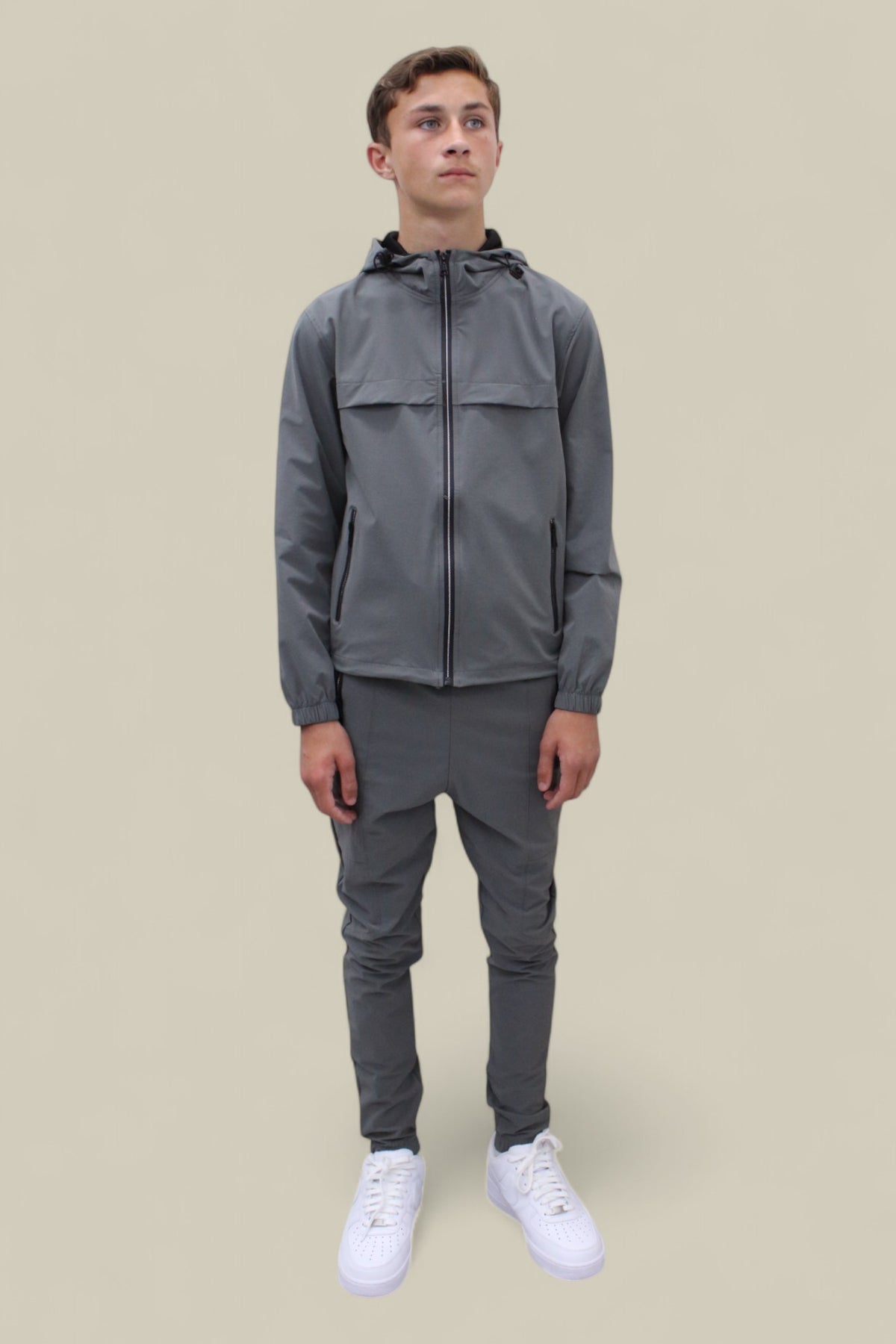Joey Smart Zipped  Tracksuit- NBJ-195 Dark Grey