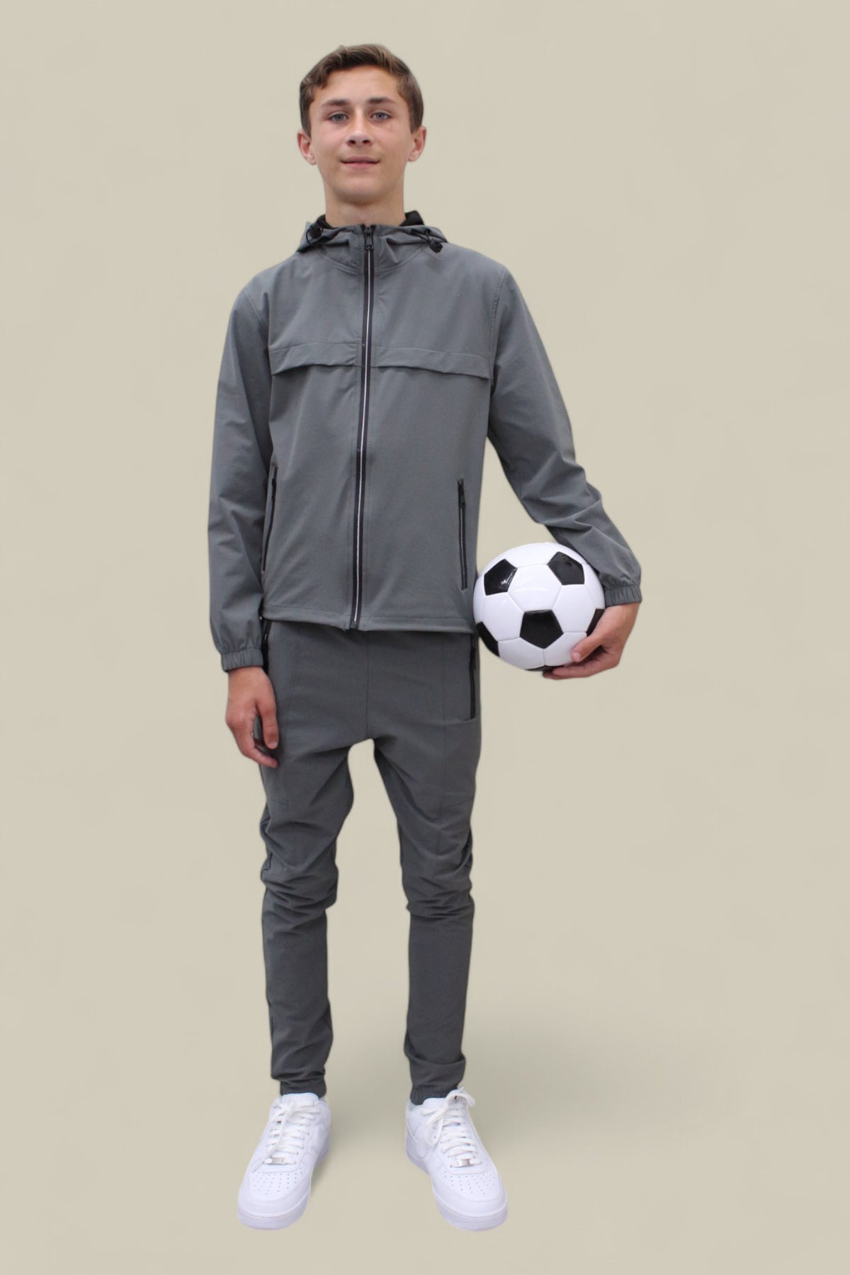 Joey Smart Zipped  Tracksuit- NBJ-195 Dark Grey