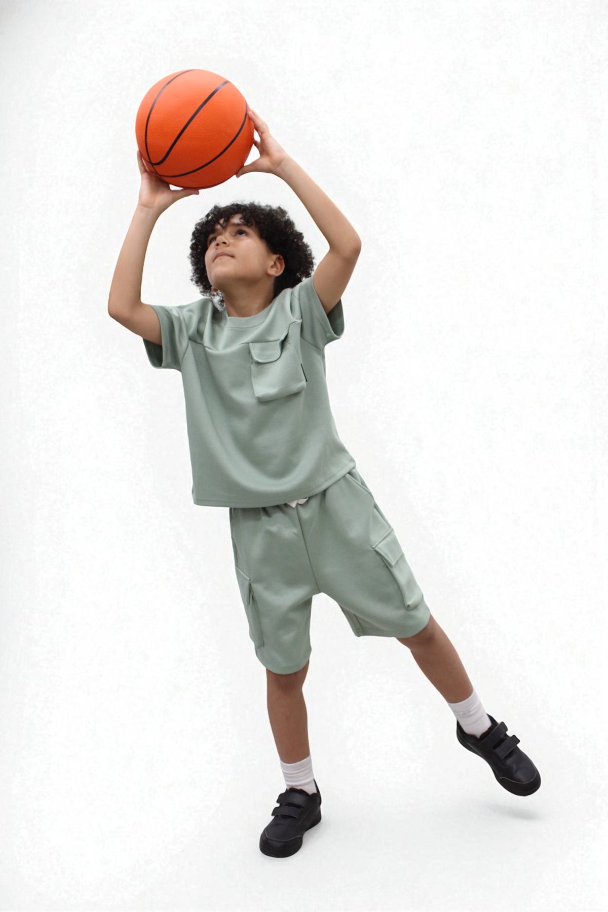 Miles Set  Cargo Pocket Luxury Short Set- CF24-2-113B in Green